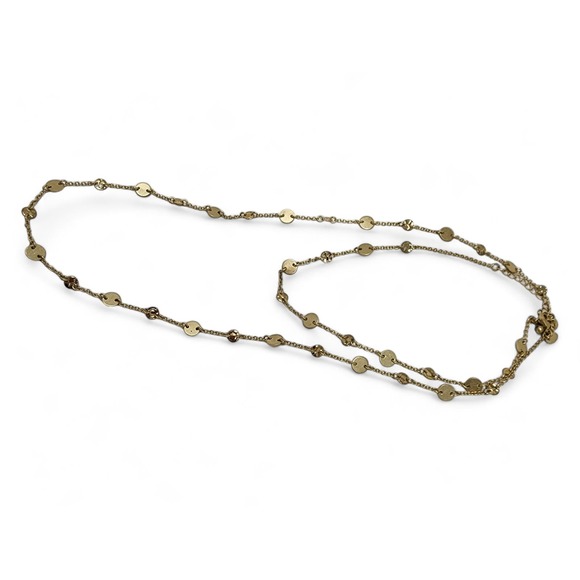 Lia Sophia Rhythm Necklace Delicate Disc Extra Long Gold Toned Layering (40-43") - Picture 4 of 7